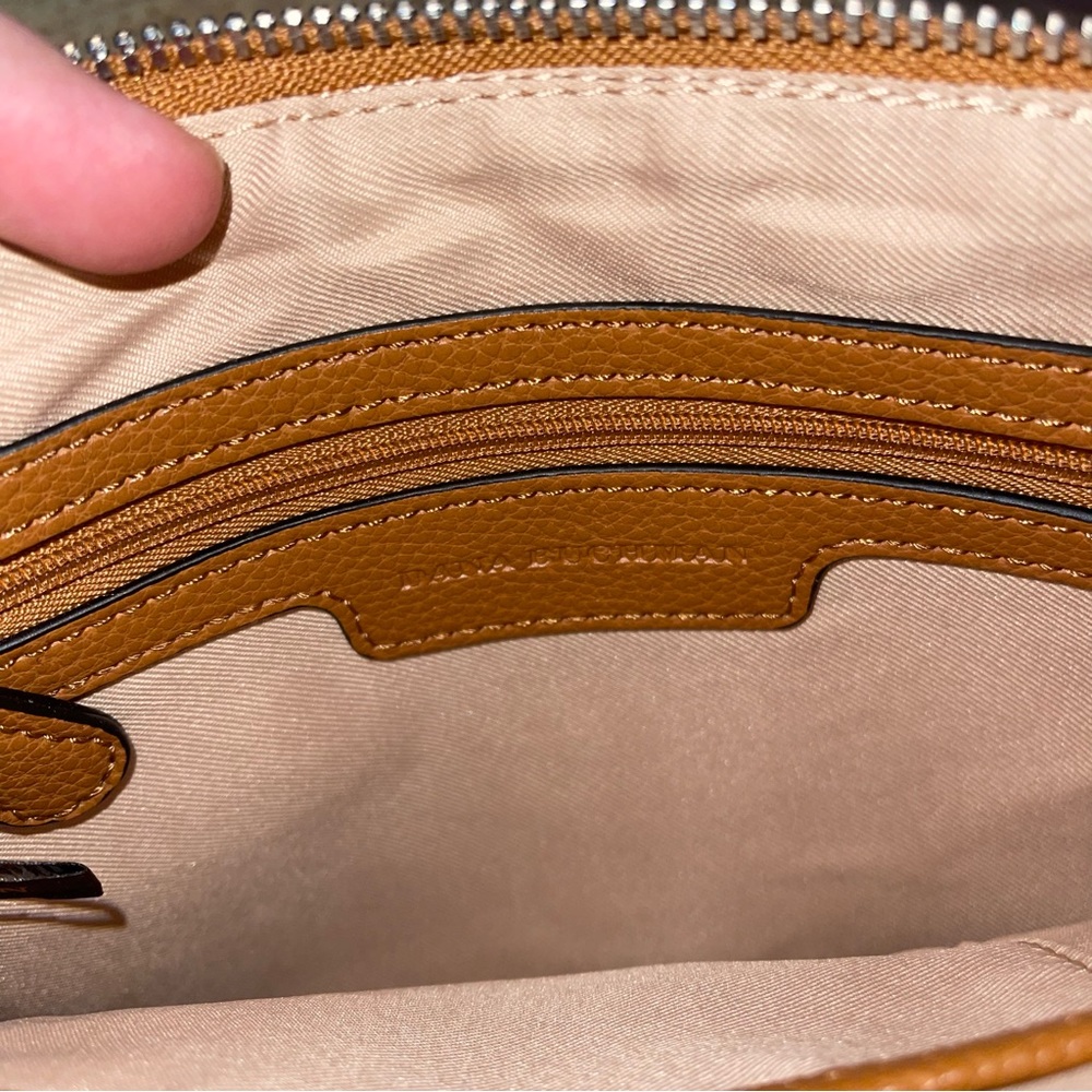 NWT Dana Buchman Lemon & Lime Crossbody Brown Strap 2 Zippered Compartments - Picture 9 of 9